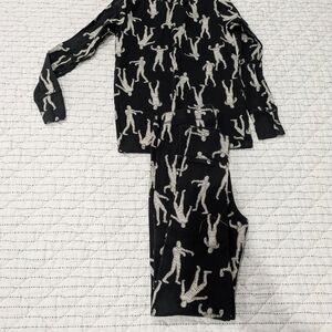 GAP Kids Skeleton Print Pajama Set - Black and White